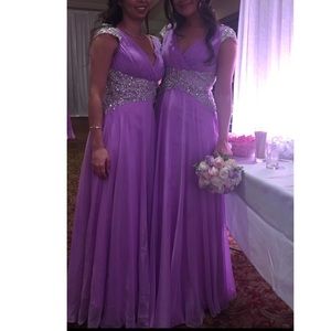 Purple gown with beading